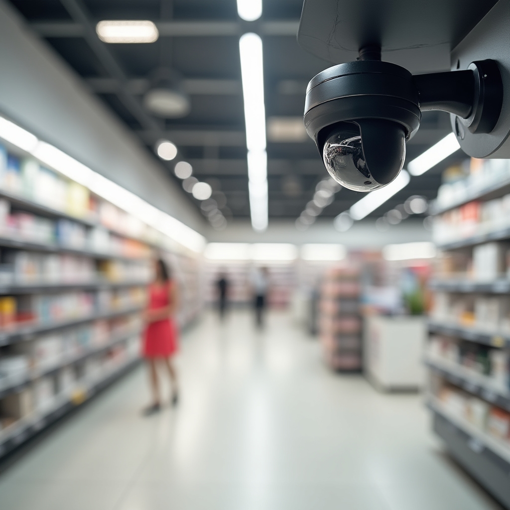 Sistem de supraveghere video instalat într-un magazin retail